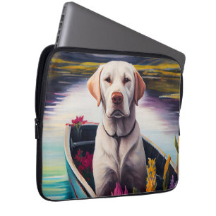 Labrador on a Paddle: A Scenic Adventure Laptop Sleeve