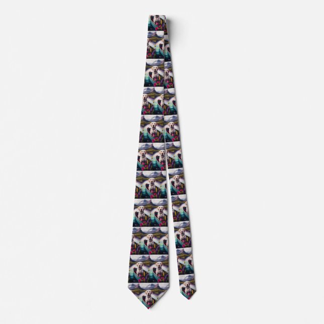 Labrador on a Paddle: A Scenic Adventure Tie (Front)