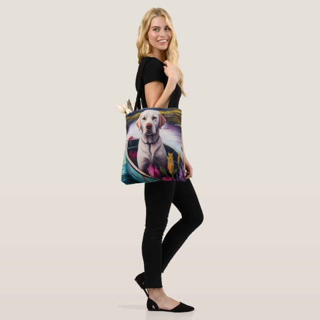 Labrador on a Paddle: A Scenic Adventure Tote Bag (On Model)