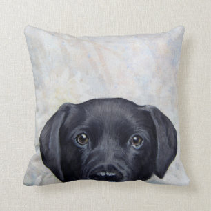 Labrador original painting print by Miart Throw Pillow