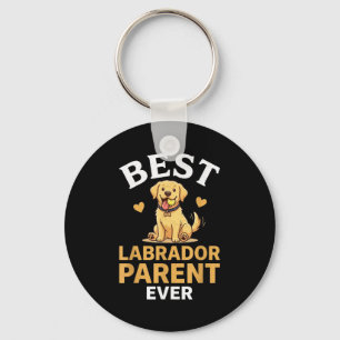 Labrador parent cute retro yellow lab owner design keychain