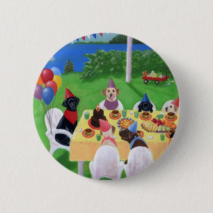 Labrador Party 2 Inch Round Button