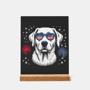 Labrador patriotique avec lunettes de soleil USA