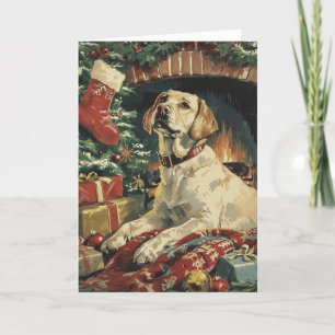 Labrador Personalized vintage Christmas  Holiday Card