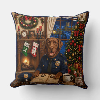 Labrador Police Dog Throw Pillow