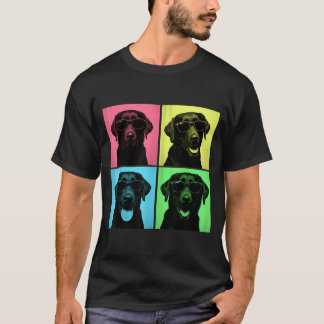 Labrador Pop Art Funny Black Lab Dog Lover Photo T-Shirt