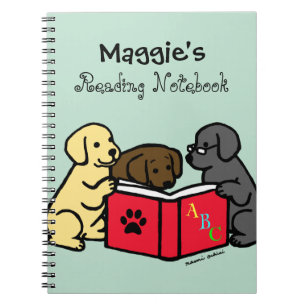 Labrador Puppies Reading Notebook