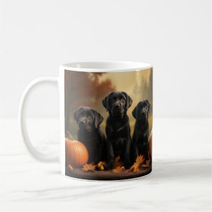 Labrador Puppy Autumn Delight Pumpkin  Coffee Mug