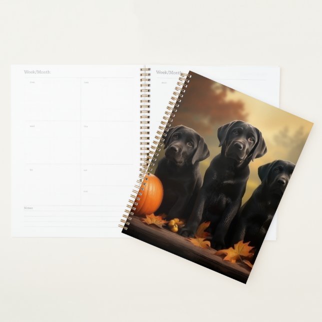 Labrador Puppy Autumn Delight Pumpkin  Planner (Display)