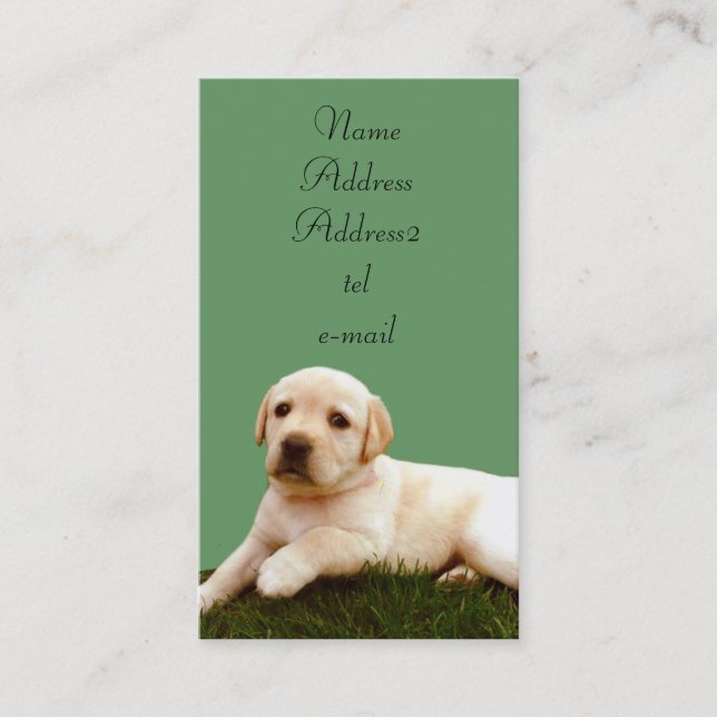 Labrador puppy business cards (Front)