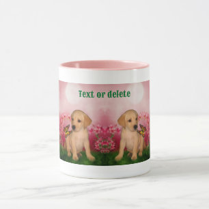 Labrador Puppy Butterfly Dog Art Personalized Mug