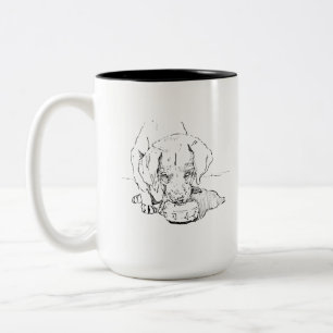 Labrador Puppy Coffee Mug, Dog Mom Art Two-Tone Coffee Mug