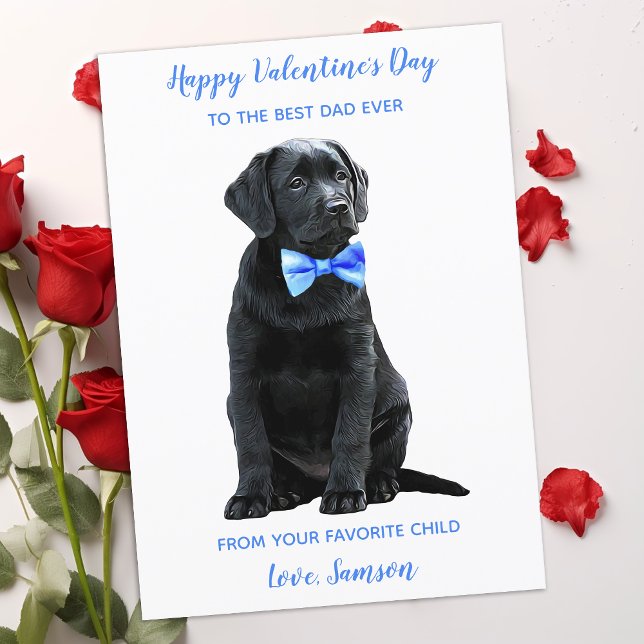 Labrador Puppy Dad Valentines Day Holiday Card (Creator Uploaded)
