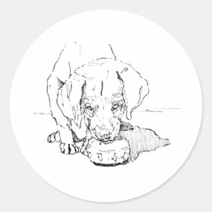 Labrador Puppy Dog Sticker,  Classic Round Sticker