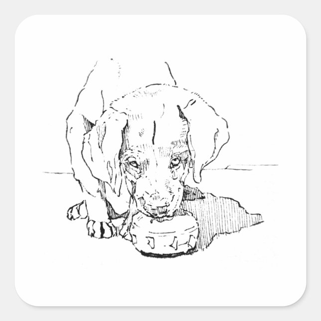Labrador Puppy for Dog Lover Square Sticker (Front)
