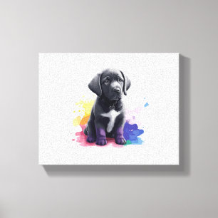 Labrador puppy in watercolors canvas print
