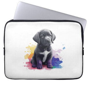Labrador puppy in watercolors laptop sleeve