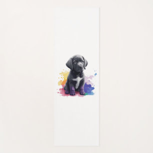Labrador puppy in watercolors yoga mat