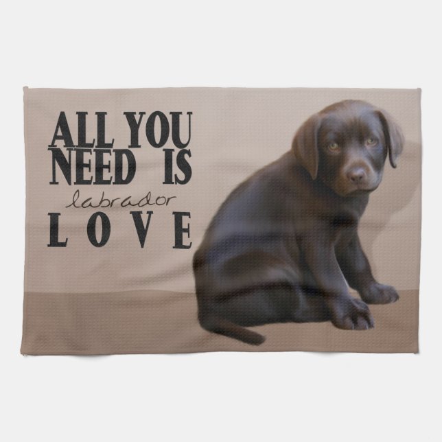 Labrador Puppy Kitchen Towel (Horizontal)