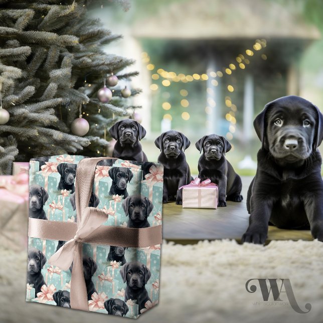 Labrador Puppy Modern Christmas Sm Wrapping Paper (Creator Uploaded)