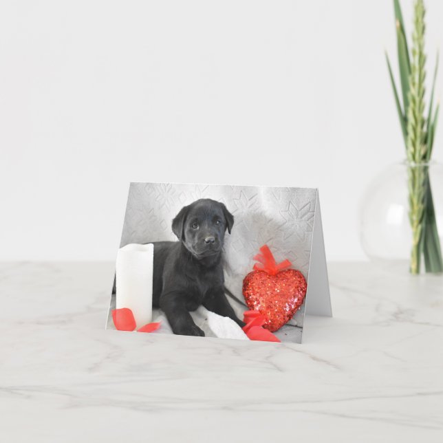 Labrador Puppy Valentines Carte de jour (Devant)