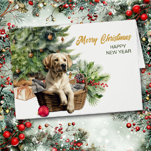 Labrador Récupérer Panier d'osier de chien Carte d