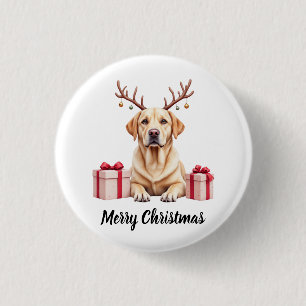 Labrador Reindeer 1 Inch Round Button