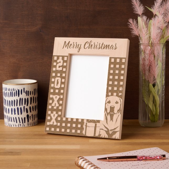 Labrador Reindeer Etched Frames (Left)