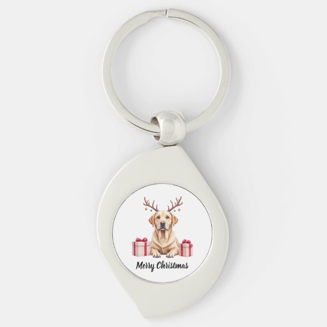 Labrador Reindeer Keychain (Front)