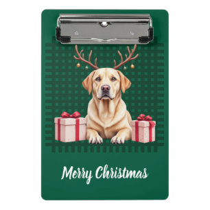 Labrador Reindeer Mini Clipboard