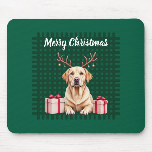 Labrador Reindeer Mouse Pad (Front)