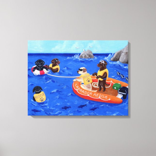 Labrador Rescue Team Canvas Print (Front)