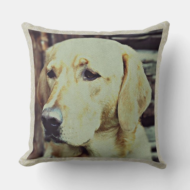Labrador Retreiver Dog Tapestry Effect Big Throw Pillow (Front)