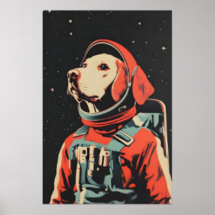 Labrador Retriever Astronaut Poster, Labrador Poster
