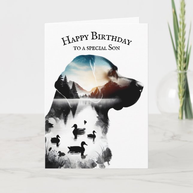 Labrador Retriever Birthday For Son Card (Front)