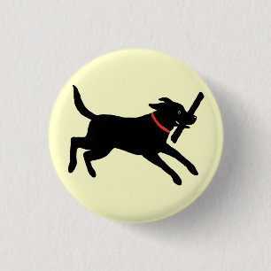 Labrador Retriever (Black) 1 Inch Round Button