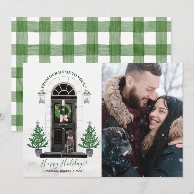 Labrador Retriever Black Lab Holiday Photo Card (Front/Back)