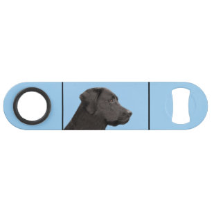Labrador Retriever Black Painting Original Dog Art Bar Key