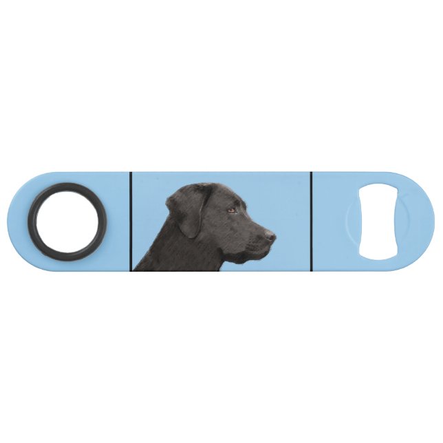 Labrador Retriever Black Painting Original Dog Art Bar Key (Front (Horizontal))