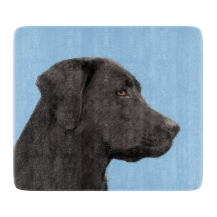 Labrador Retriever Black Painting Original Dog Art Cutting Board