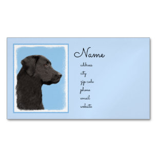 Labrador Retriever Black Painting Original Dog Art Magnetic Business Card