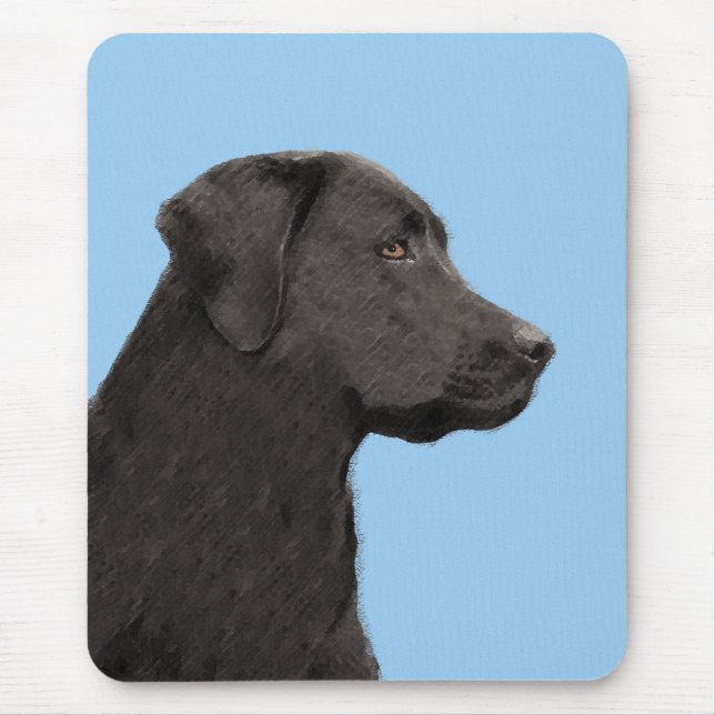 Labrador Retriever Black Painting Original Dog Art Mouse Pad (Front)
