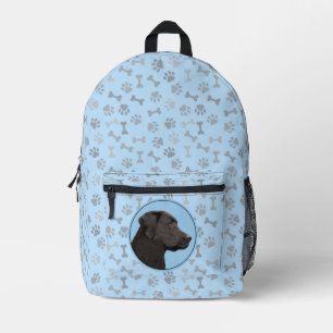 Labrador Retriever Black Painting Original Dog Art Printed Backpack