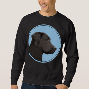 Labrador Retriever Black Painting Original Dog Art Sweatshirt