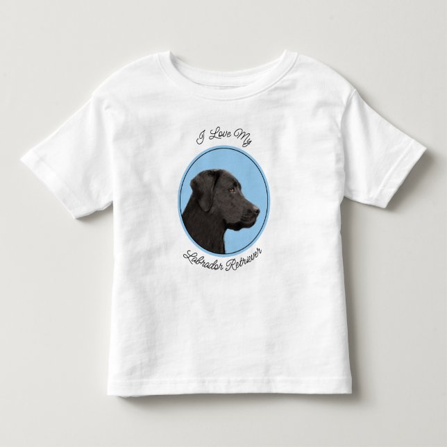 Labrador Retriever Black Painting Original Dog Art Toddler T-shirt (Front)