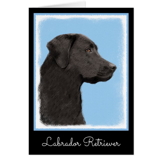 Labrador Retriever Black Peinture Original Chien A (Devant)
