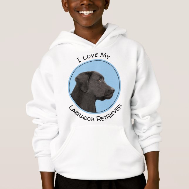 Labrador Retriever Black Peinture Original Chien A (Devant)