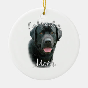 Labrador Retriever (blk) Mom 2 Ceramic Ornament