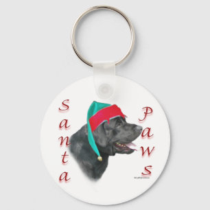 Labrador Retriever (blk) Santa Paws Keychain