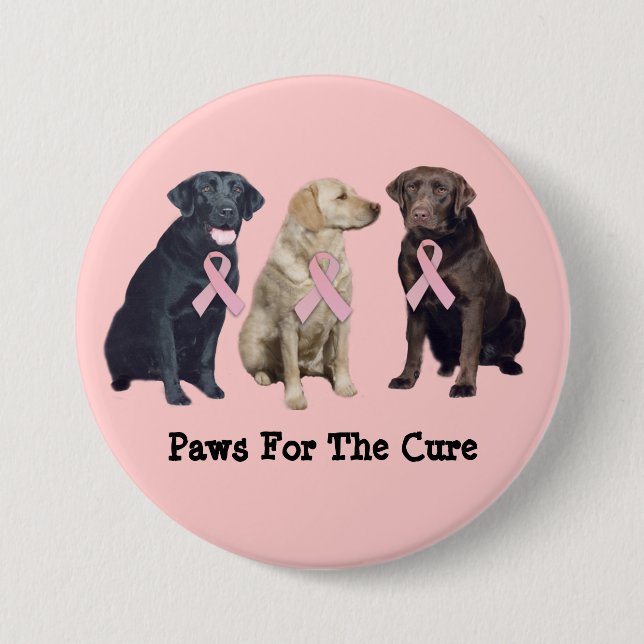 Labrador Retriever Breast Cancer Button (Front)